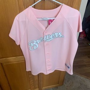 Milwaukee Brewers girls jersey size large NWT